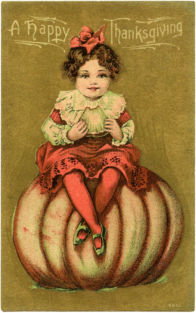 Cute Vintage Thanksgiving Card! - The Graphics Fairy