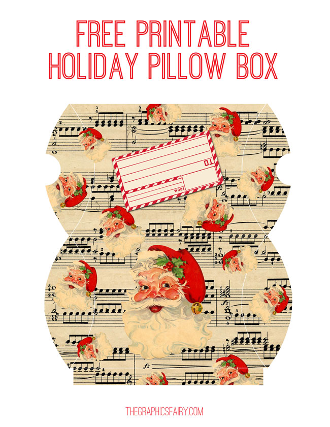 Santa Pillow Box Printable! - The Graphics Fairy