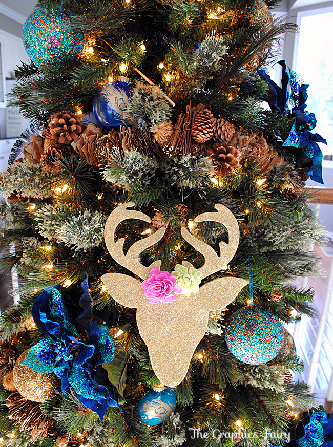 Glitter reindeer ornaments