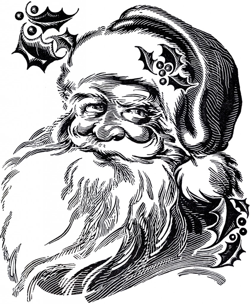 Beautiful Santa Drawing! - The Graphics Fairy