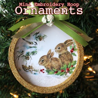 hoop Ornament with bunnies