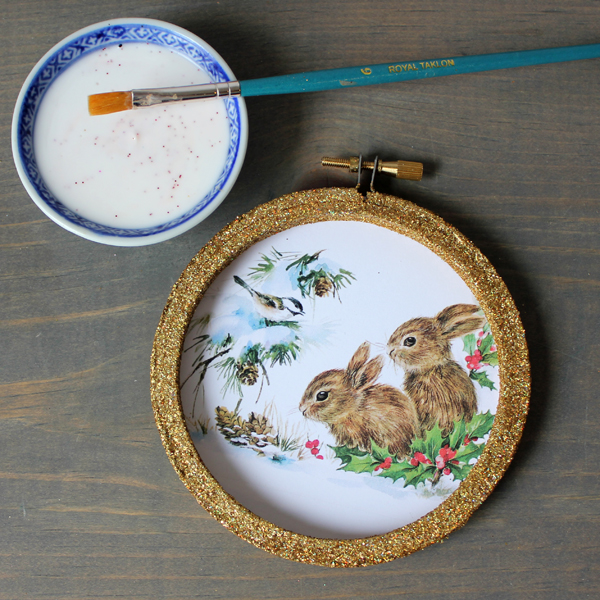 Embroidery hoop ornament