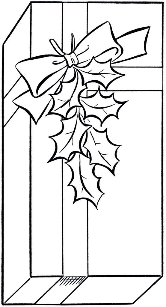 Holiday Gift Clip Art Image - Coloring Page! - The ...