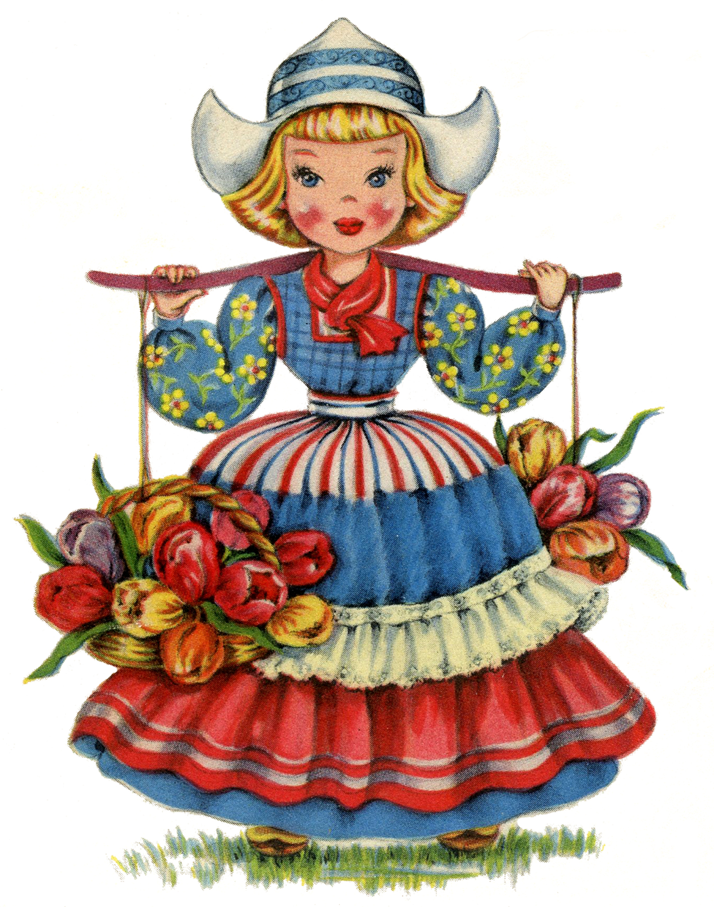 Cute Retro Dutch Doll Image! - The Graphics Fairy