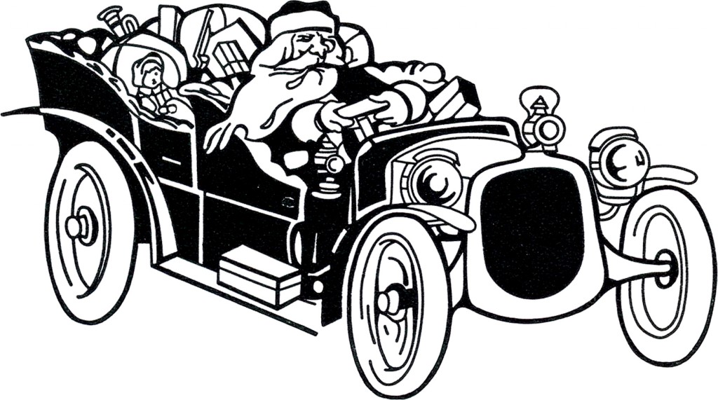 Santa Driving Car Image