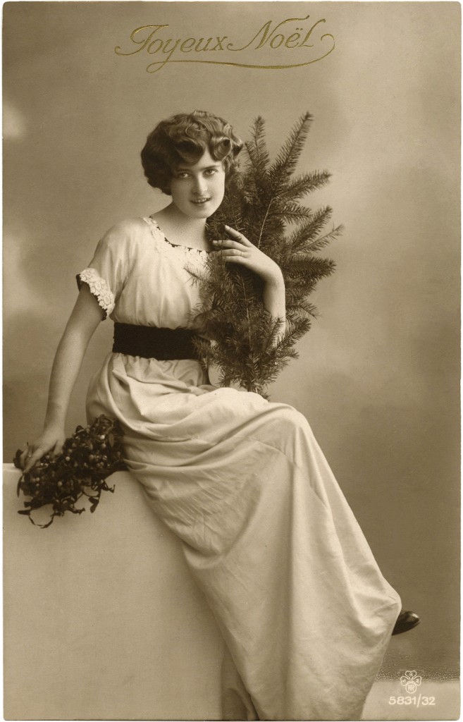 Vintage Christmas Lady Photo The Graphics Fairy