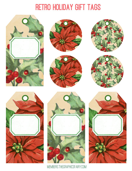 Retro Christmas tags