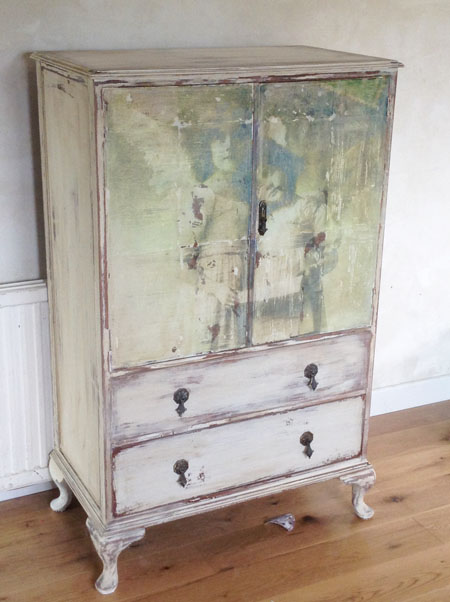 Angel painted cabinet