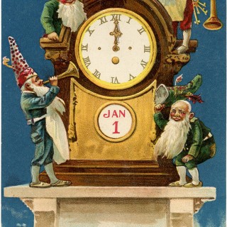 Vintage New Year Gnomes
