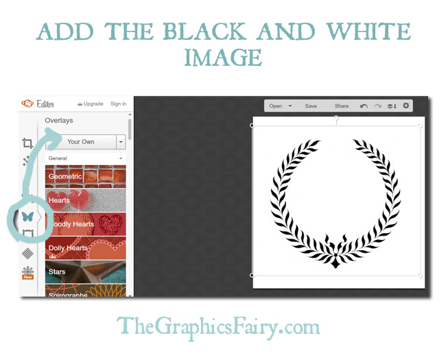 Change a black and white graphic to color with PicMonkey