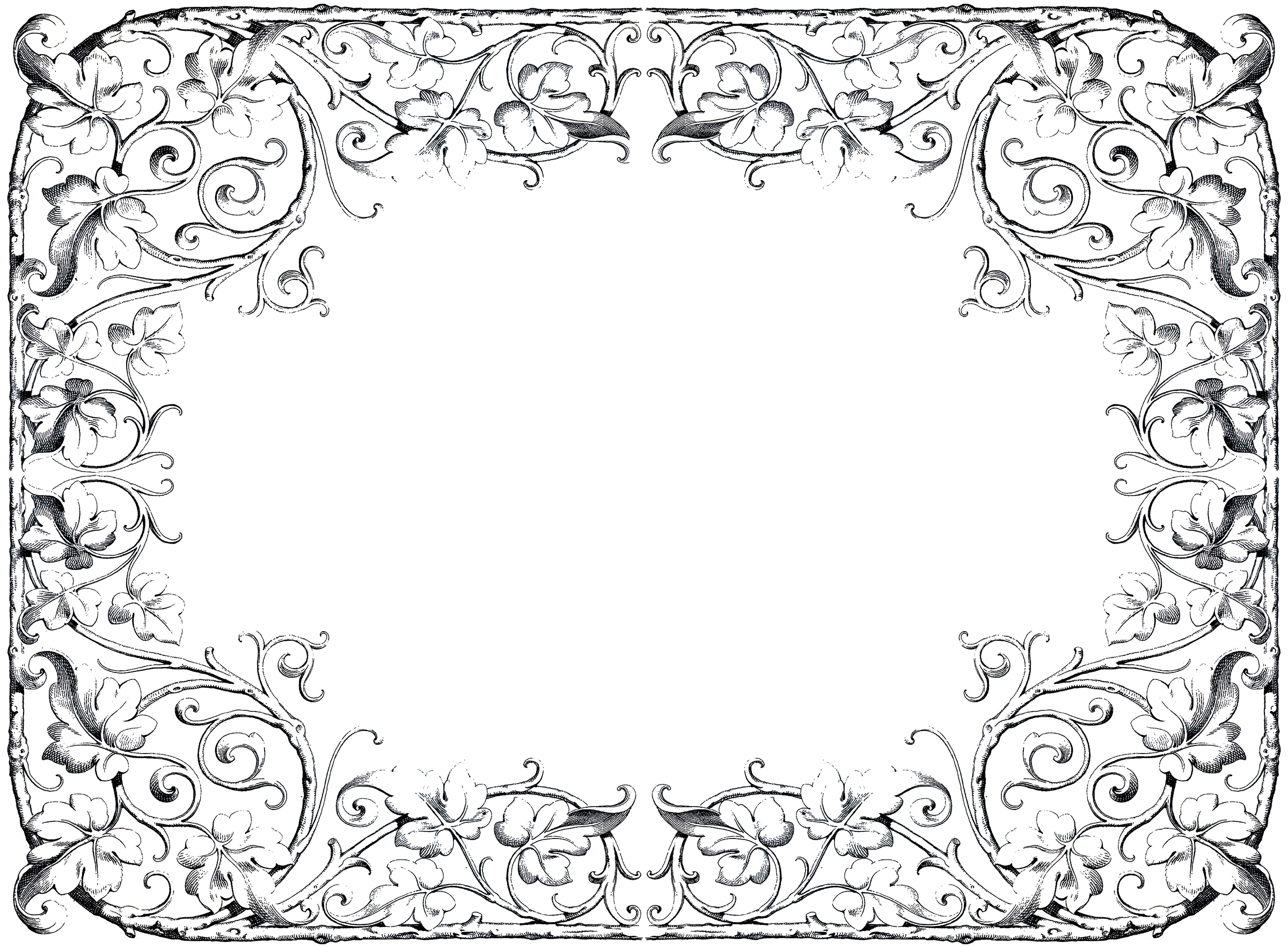 Antique Fancy Leaves Frame! The Graphics Fairy