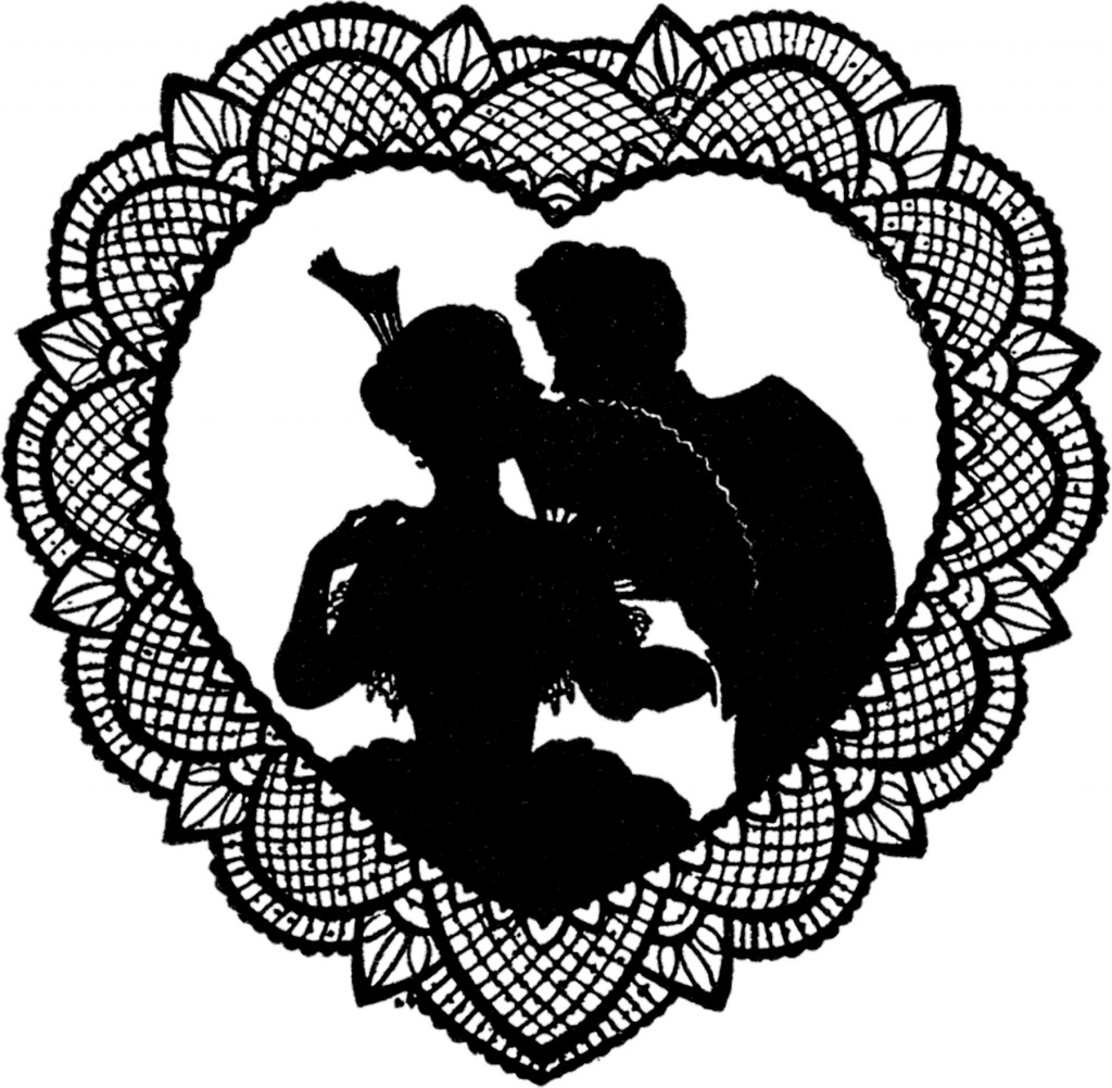 Pretty Lace Valentine Silhouette! - The Graphics Fairy