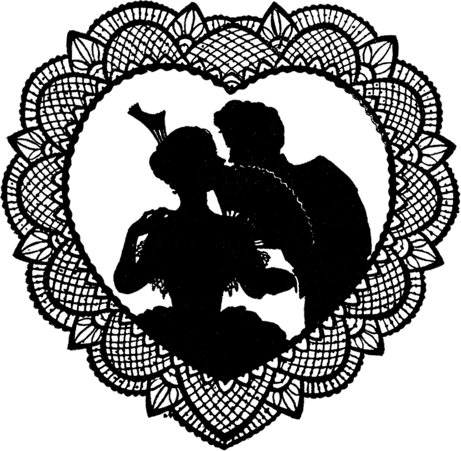 Vintage couple silhouette