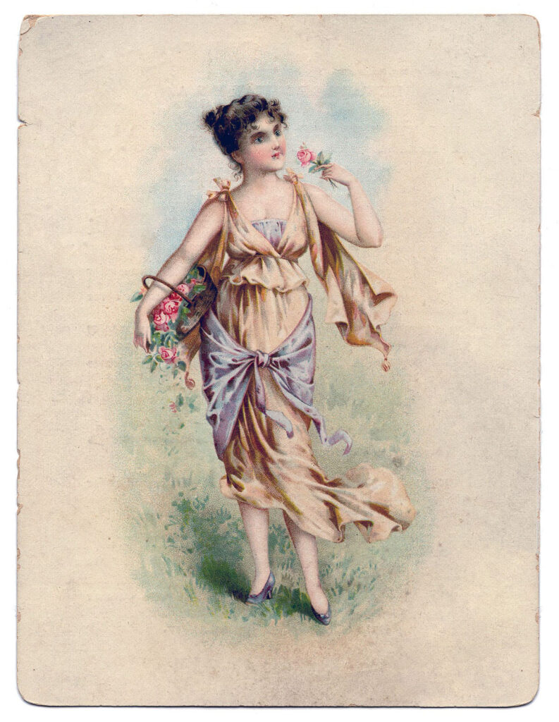 Image of Goddess type Lady with Flowers