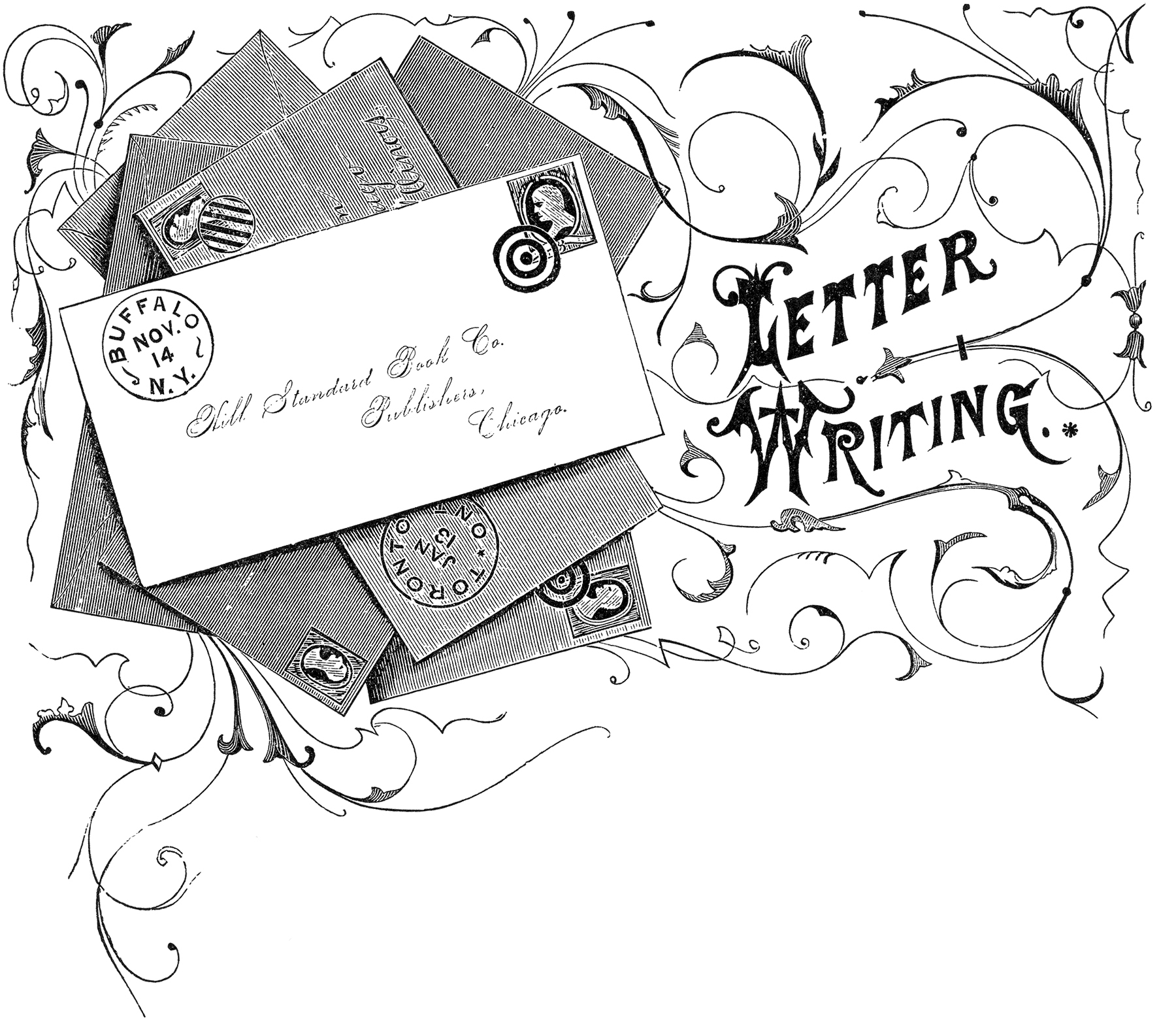 letter writing clipart