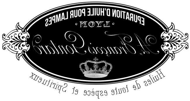 French label with crown reverse transfer image