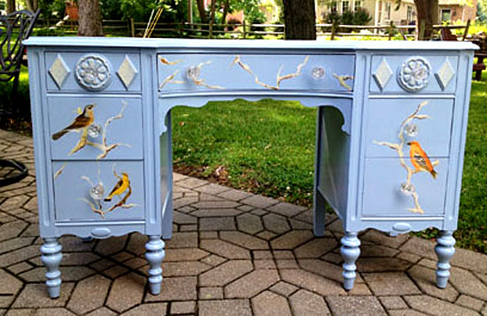Painted Birds dresser