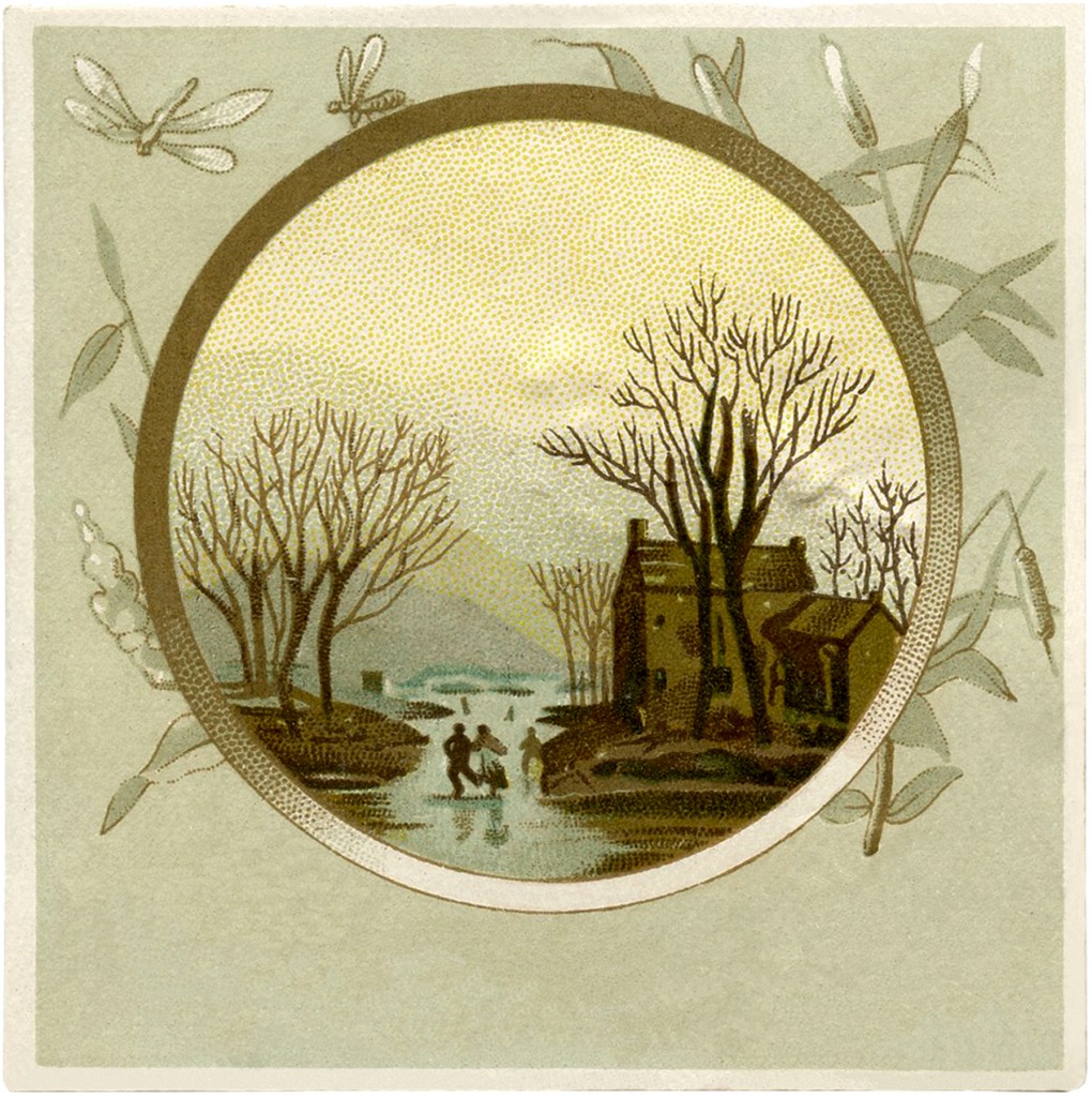 Pretty Vintage Winter Landscape Image! - The Graphics Fairy