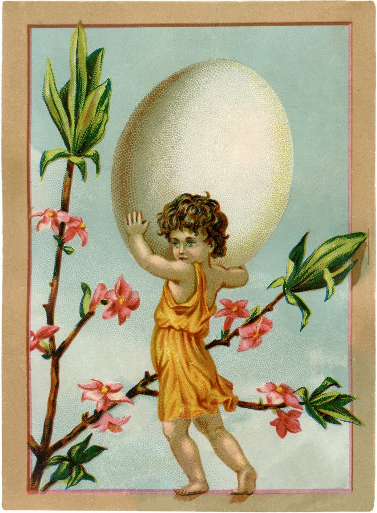 Vintage Easter Egg Fairy Image
