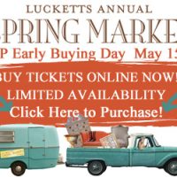 Text for Lucketts spring market with truck