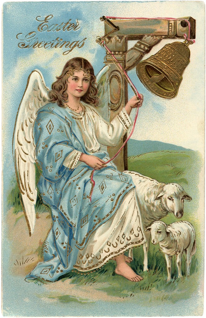 Victorian Angel Easter Postcard