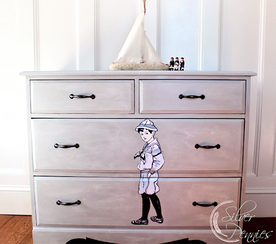 Painted child\'s room dresser