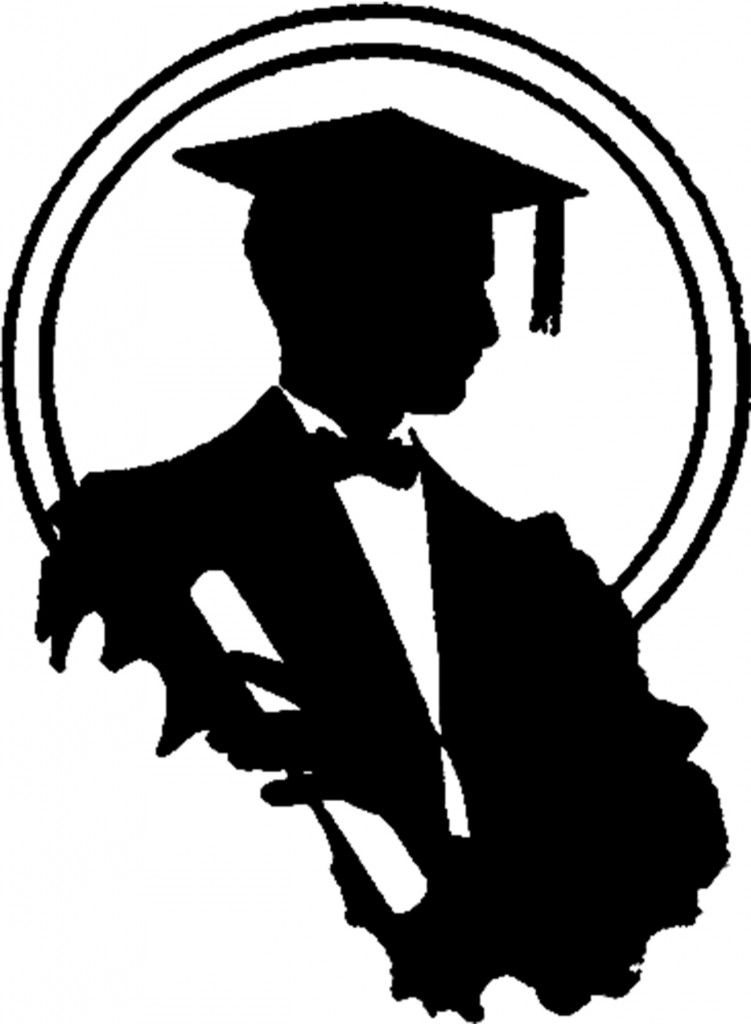 Black graduation gown clip art black and white