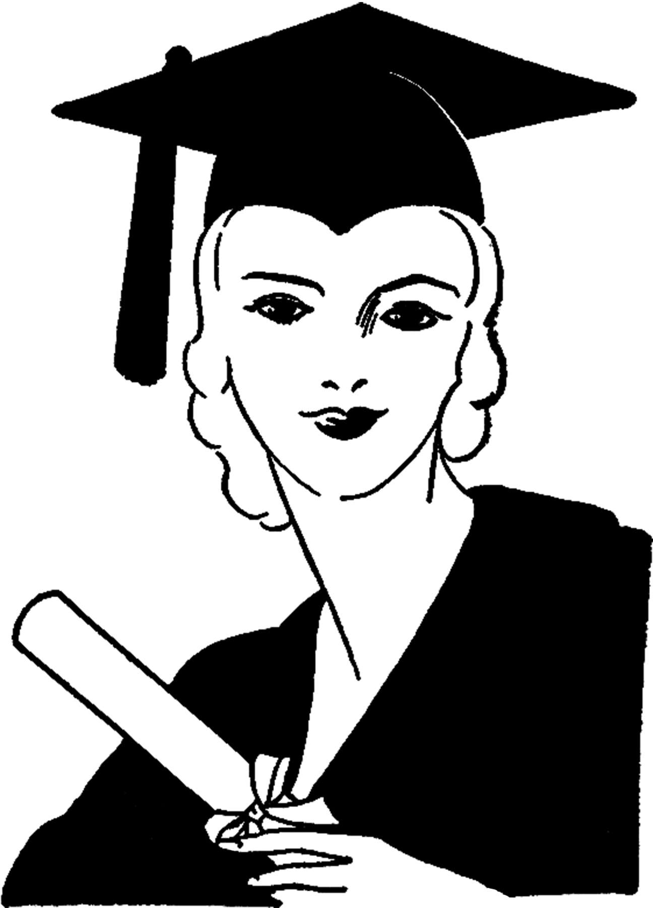 Vintage Graduation Lady Image! - The Graphics Fairy