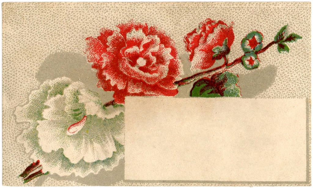 Vintage Hollyhocks Calling Card Image