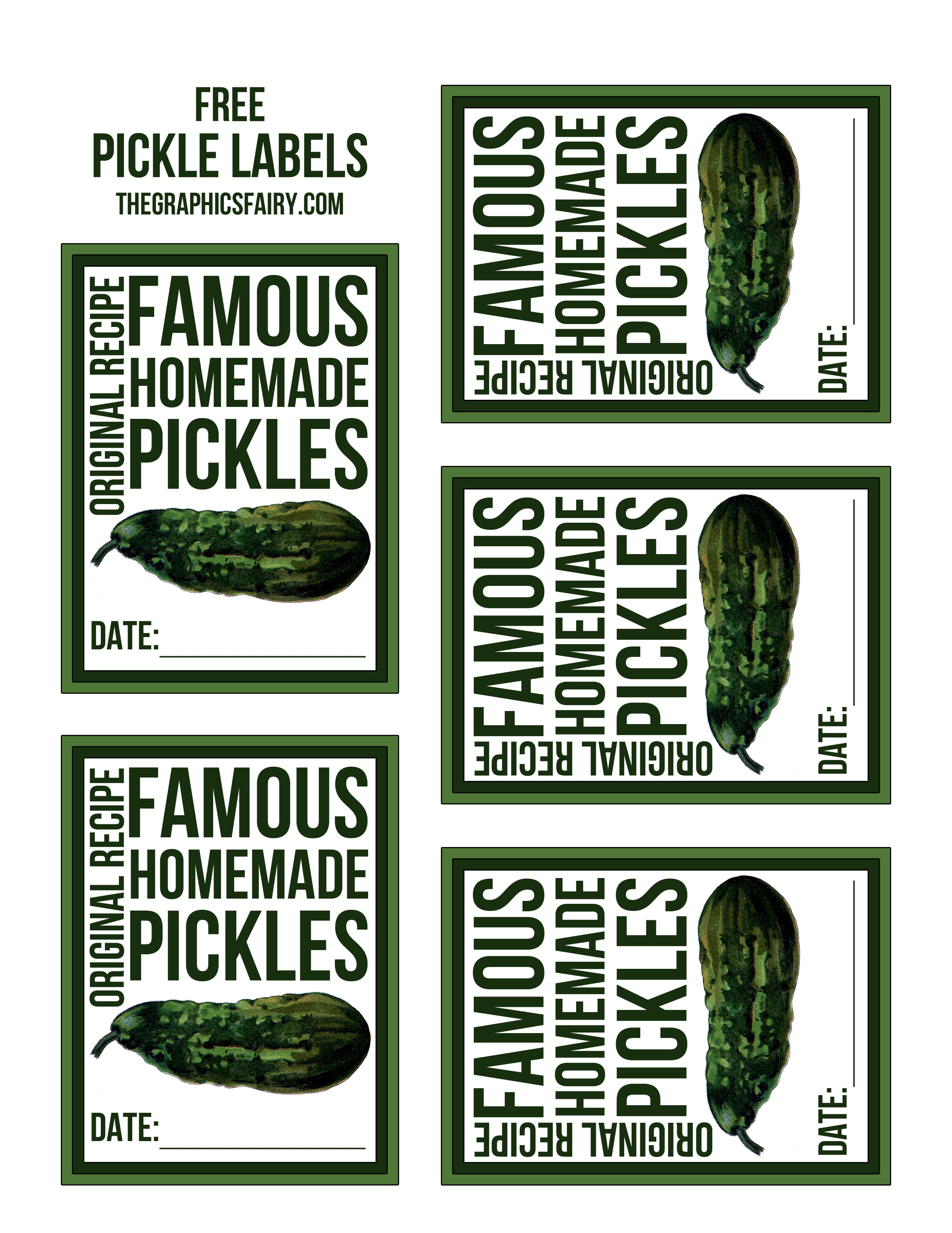 Pickles Labels Pickle Canning Labels Download Pickle Tags