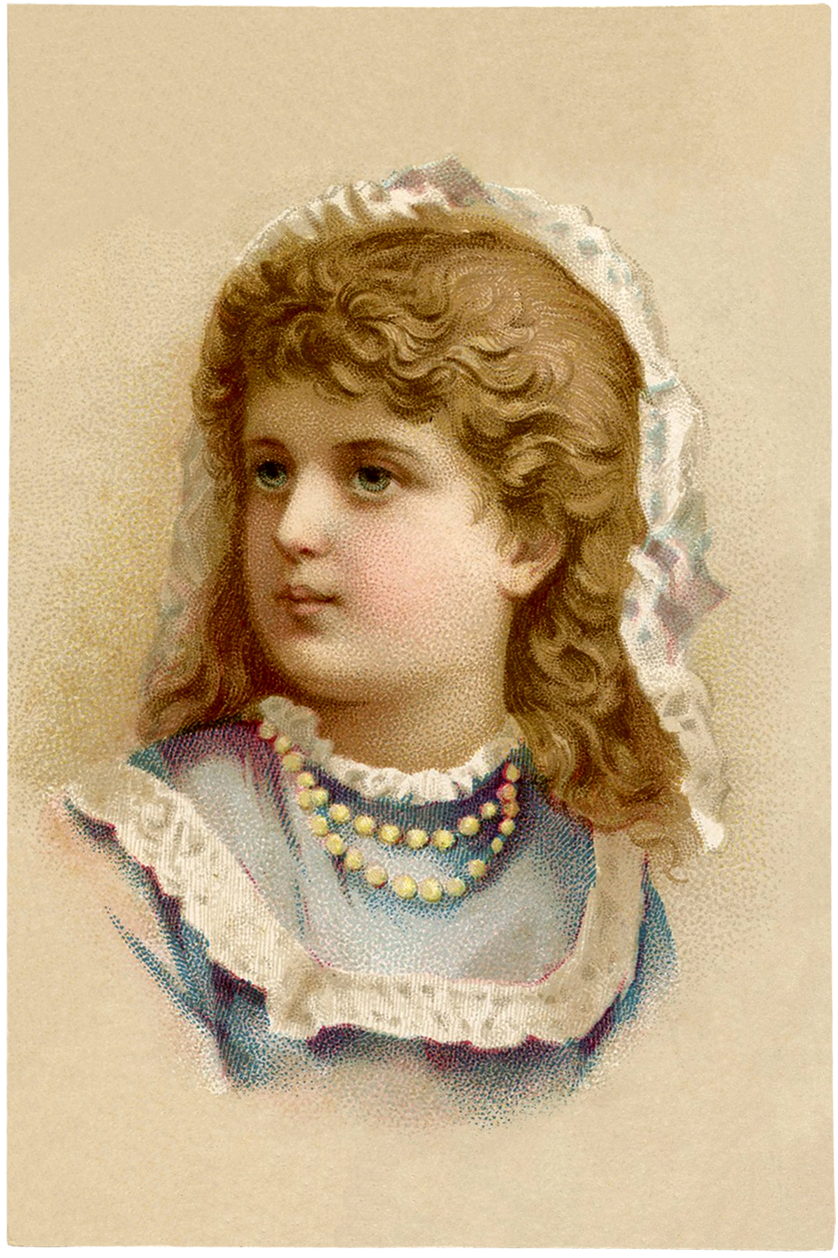 Vintage Girl with Pearls! - The Graphics Fairy1199 x 1800