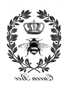 queen_bee_printable_reverse_graphicsfairy - The Graphics Fairy