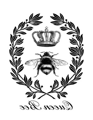 queen_bee_printable_reverse_graphicsfairy - The Graphics Fairy