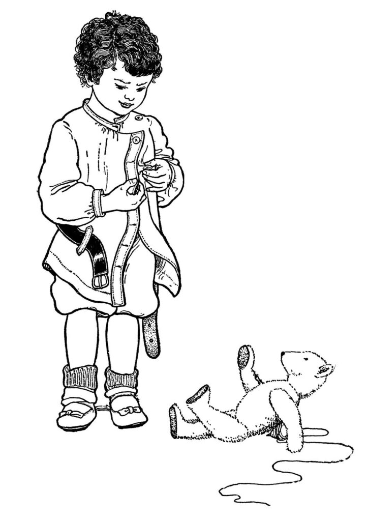 Boy with Teddy Bear Clipart