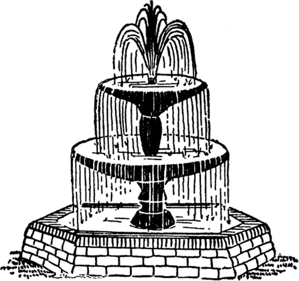 Free Vintage Fountain Clip Art