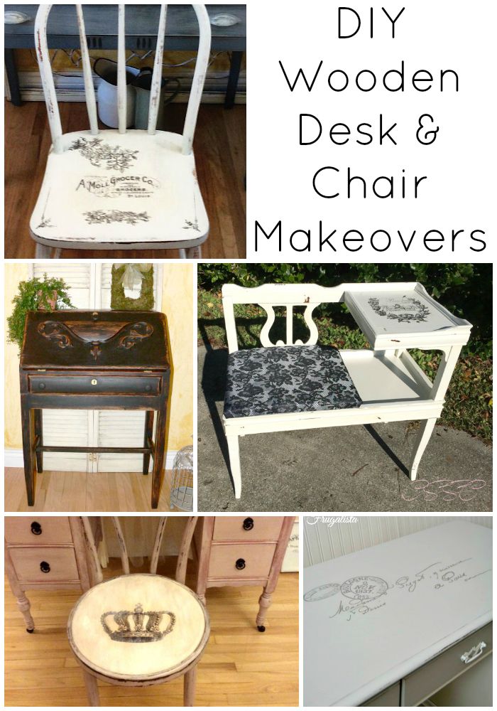 8 Diy Wooden Desk And Chair Makeovers The Graphics Fairy