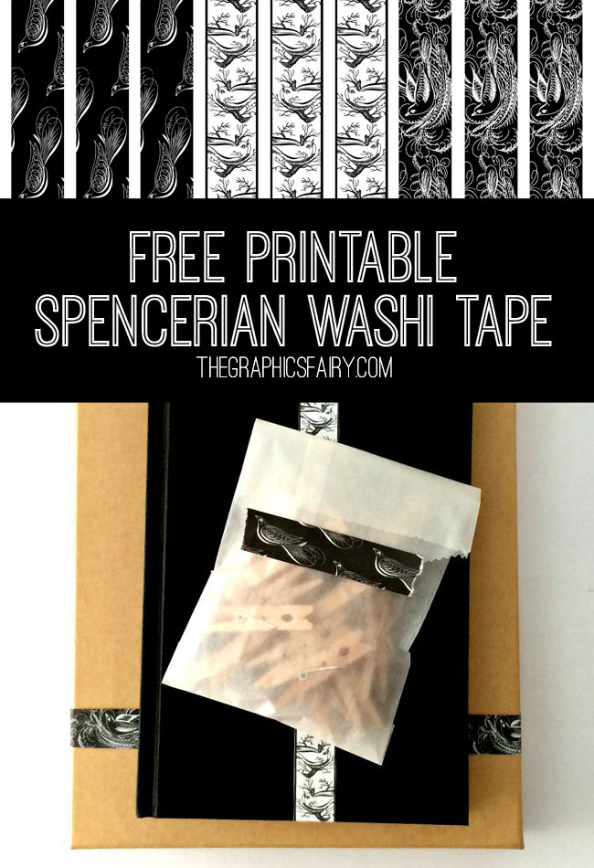 Free Printable Spencerian Washi Tape