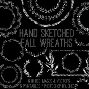 Hand Sketched Fall Wreaths