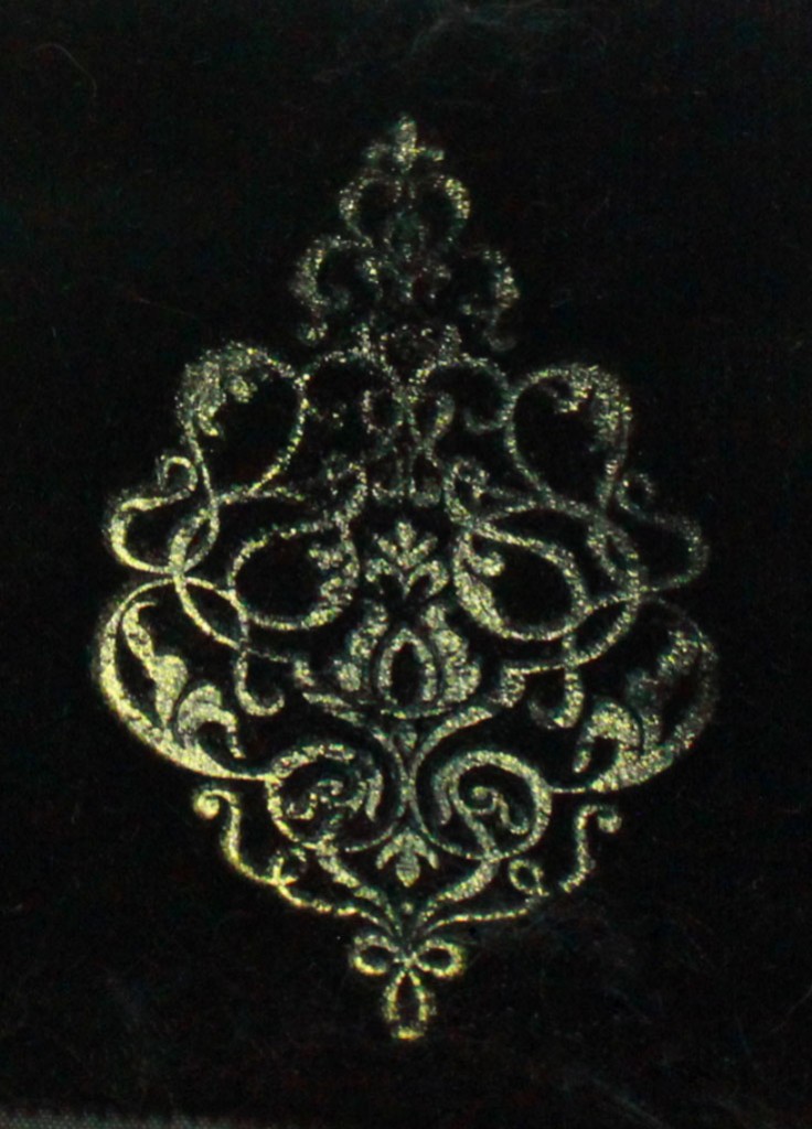 Velvet with rubber stamp detail