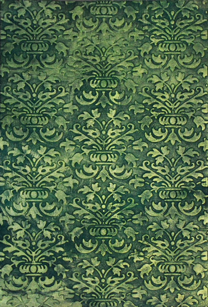 Green Damask pattern