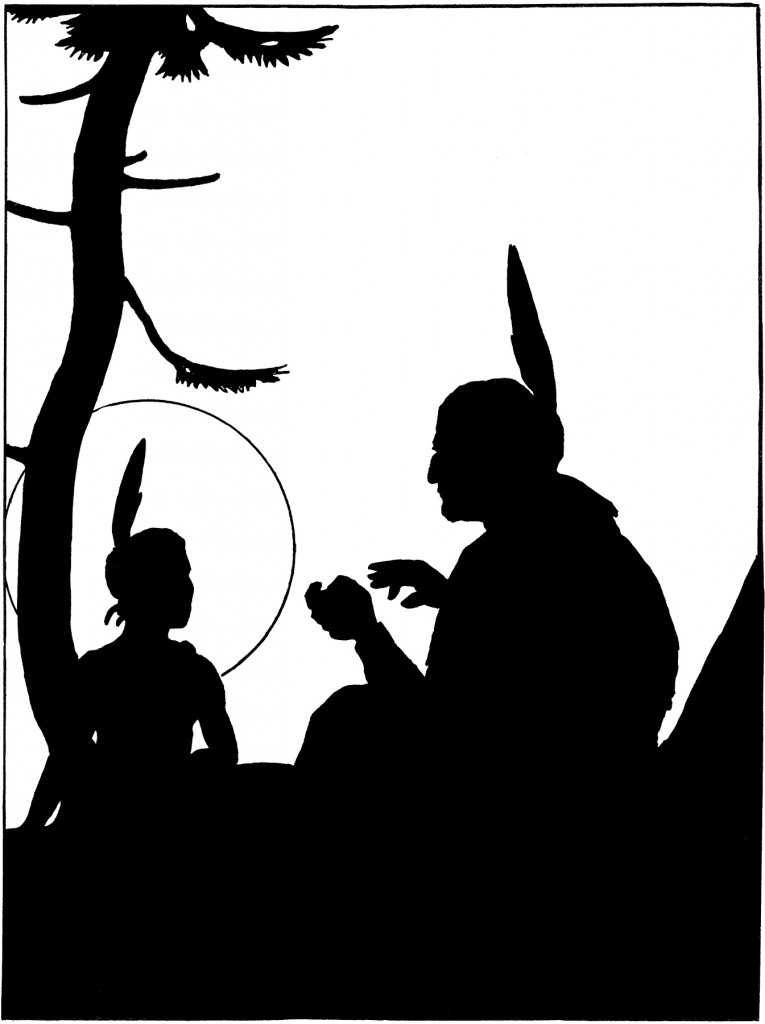 Vintage Native Americans Image Silhouette The