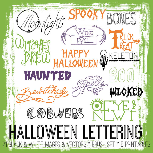 Hand Drawn Halloween Lettering Kit