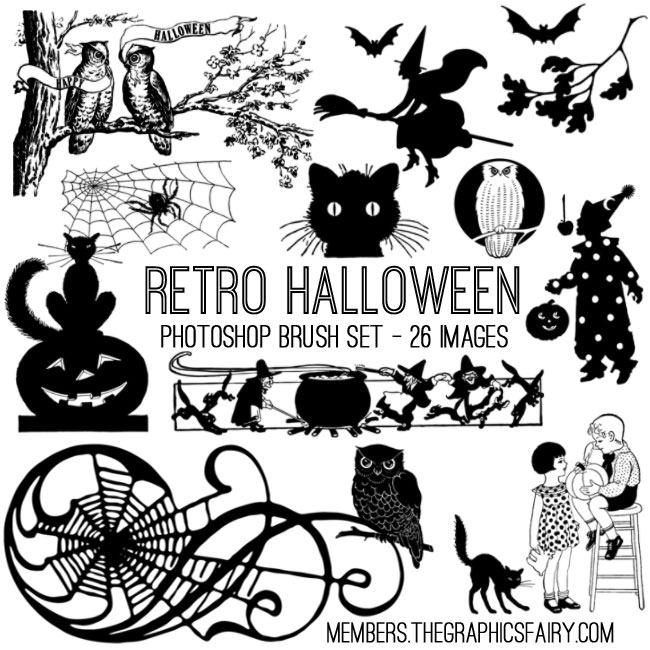 Retro Halloween Kit Tgf Premium The Graphics Fairy