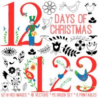 12 Days of Christmas Collage with numbers