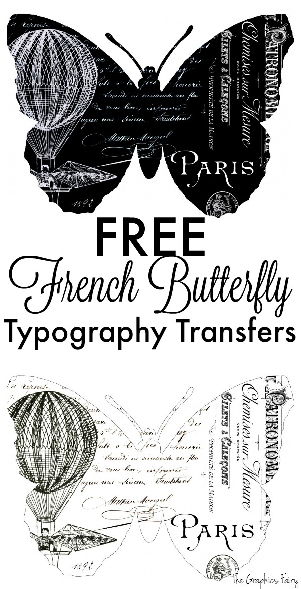 Fabulous French Butterfly Typography Transfers! - The ...