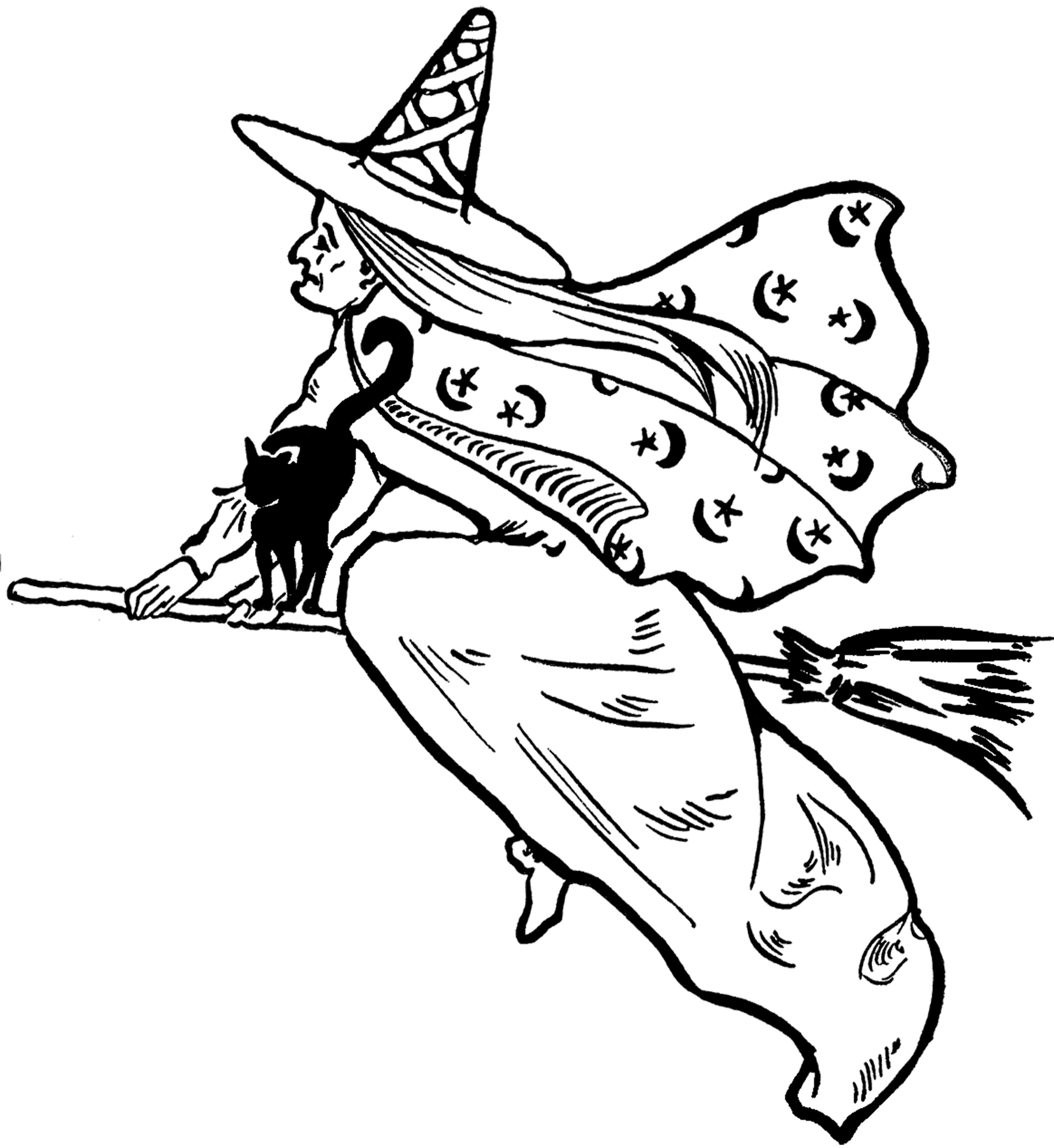 Free Flying Witch Clip Art