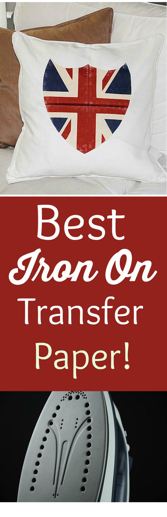 Best Iron On Transfer Paper! - Union Jack Shield Pillow and Printable - The Graphics Fairy