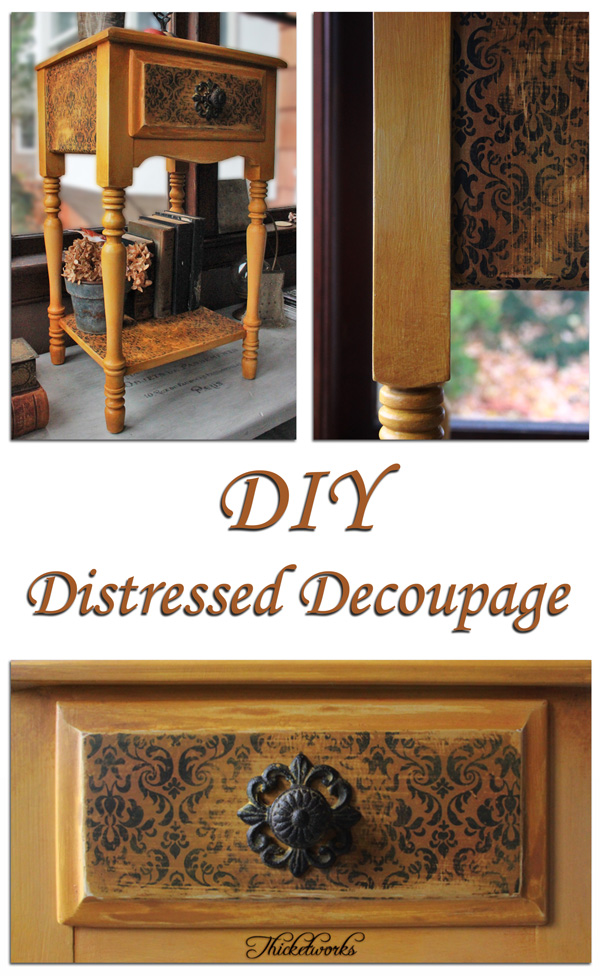 DIY distressed decoupage