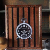 Decoupage alarm clock framed