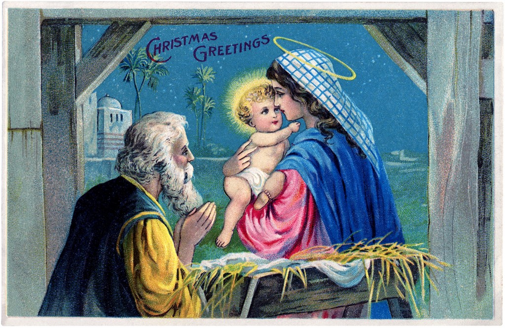 Vintage Christmas Baby Jesus Image